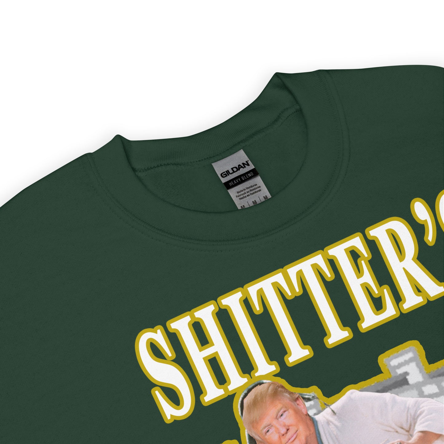 Trump "Shitter's Full" Ugly Christmas Sweater - Green