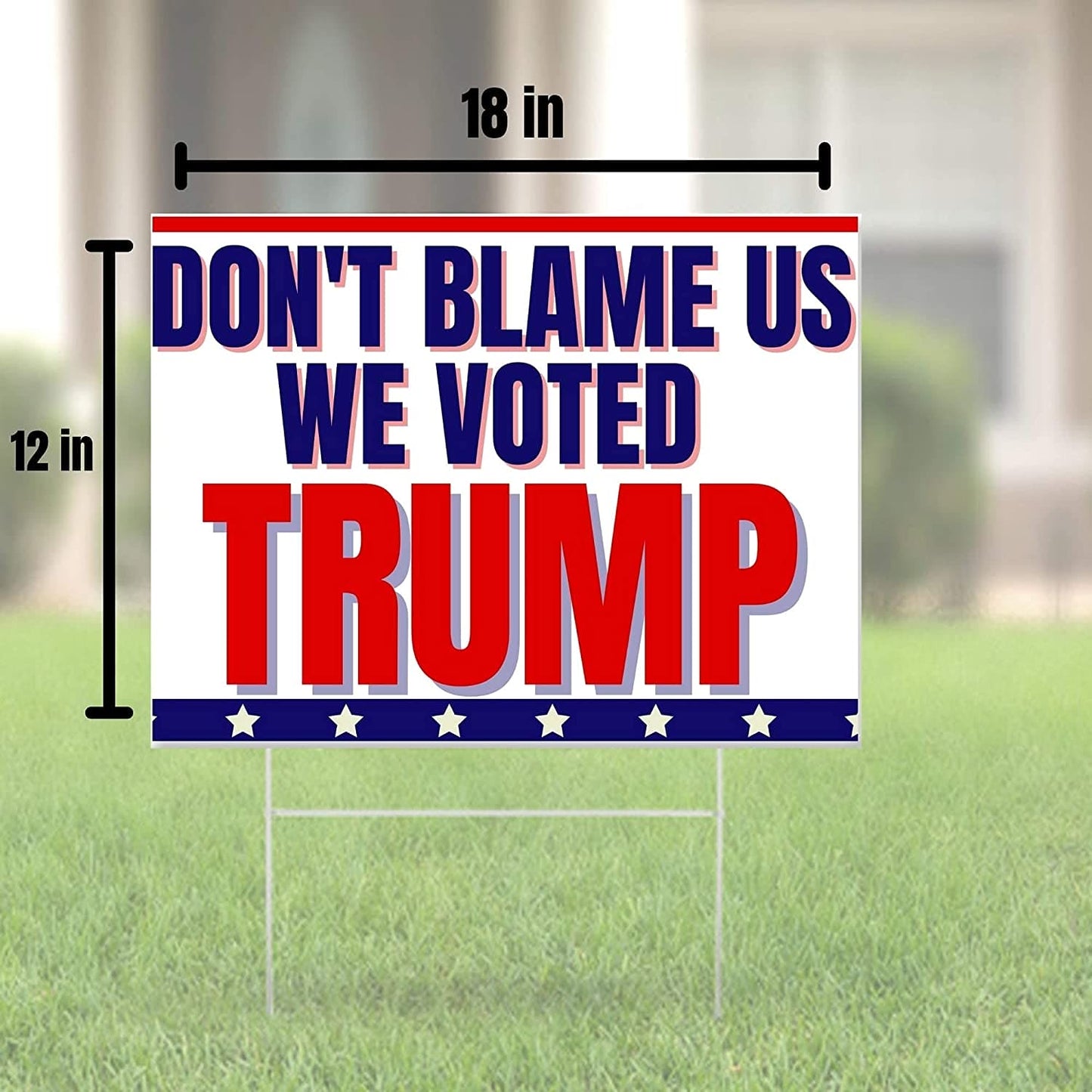 Dont Blame Us We Voted Trump Yard Sign | Anti Biden Pro Trump 18"x12" Double-Sided Lawn Sign with Metal Stake - 2 Pieces