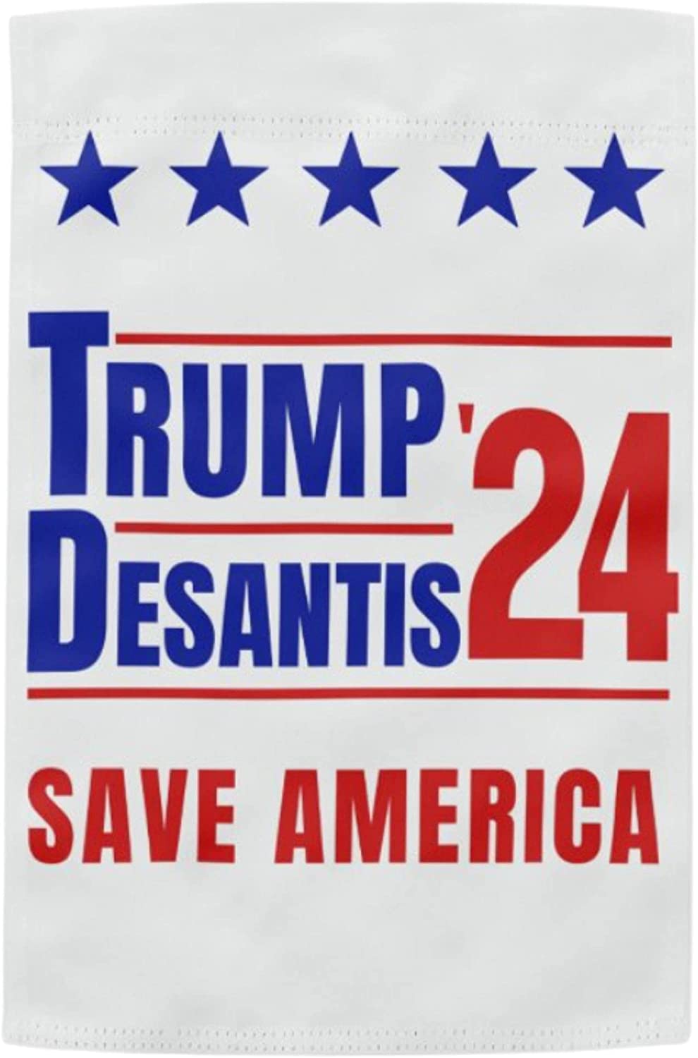 Trump and Desantis '24 Save America Garden Flag | 12"x18" Donald Trump Ron Desantis 2024 Yard Sign - 2 Flags