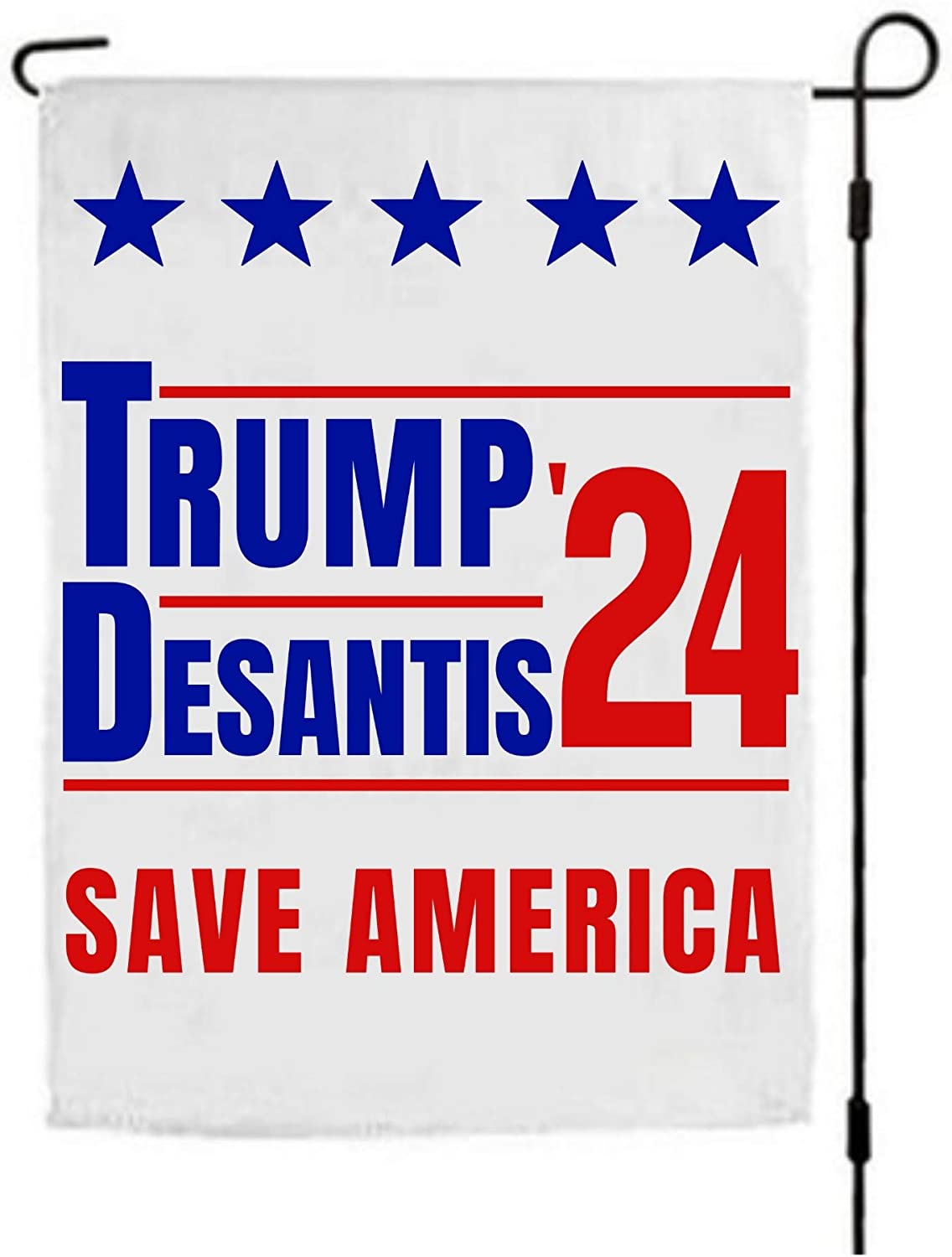 Trump and Desantis '24 Save America Garden Flag | 12"x18" Donald Trump Ron Desantis 2024 Yard Sign - 2 Flags