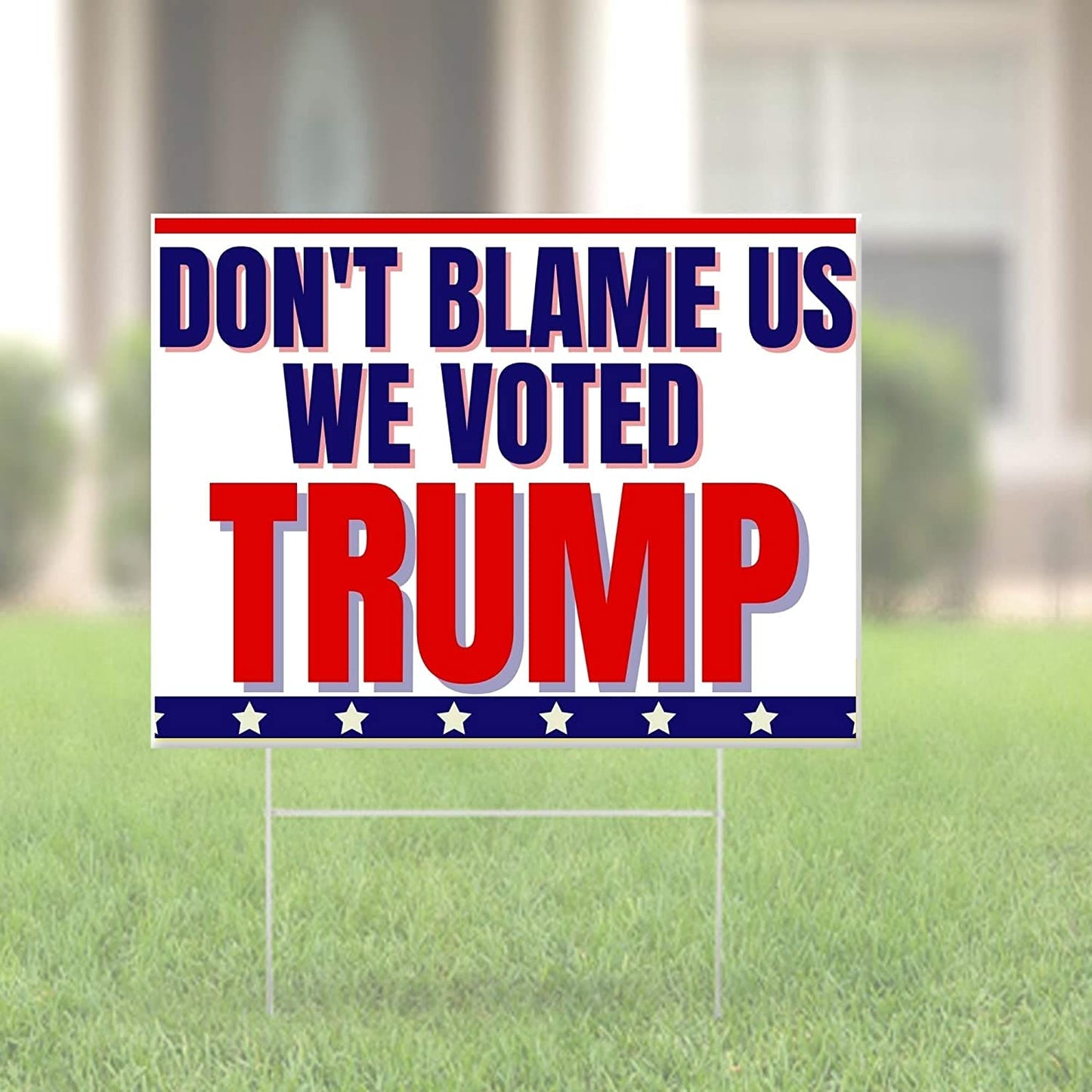 Dont Blame Us We Voted Trump Yard Sign | Anti Biden Pro Trump 18"x12" Double-Sided Lawn Sign with Metal Stake - 2 Pieces