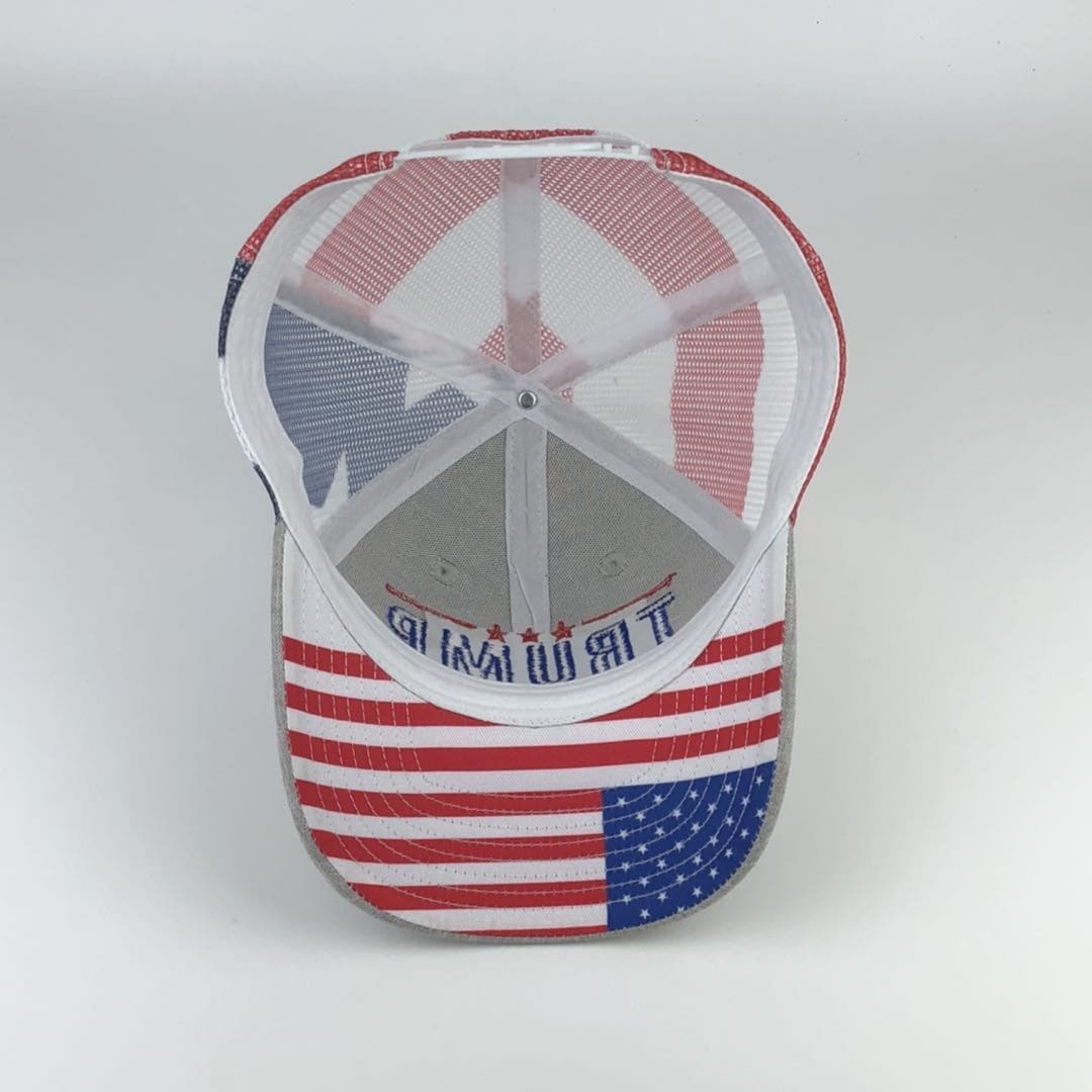 Trump 2024 Save America American Flag Mesh Trucker Hat - 2 Hats