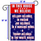 Hillary Prison - Biden Nursing Home - Pro Trump 18" x 12" Garden Flag - 2 PIECES