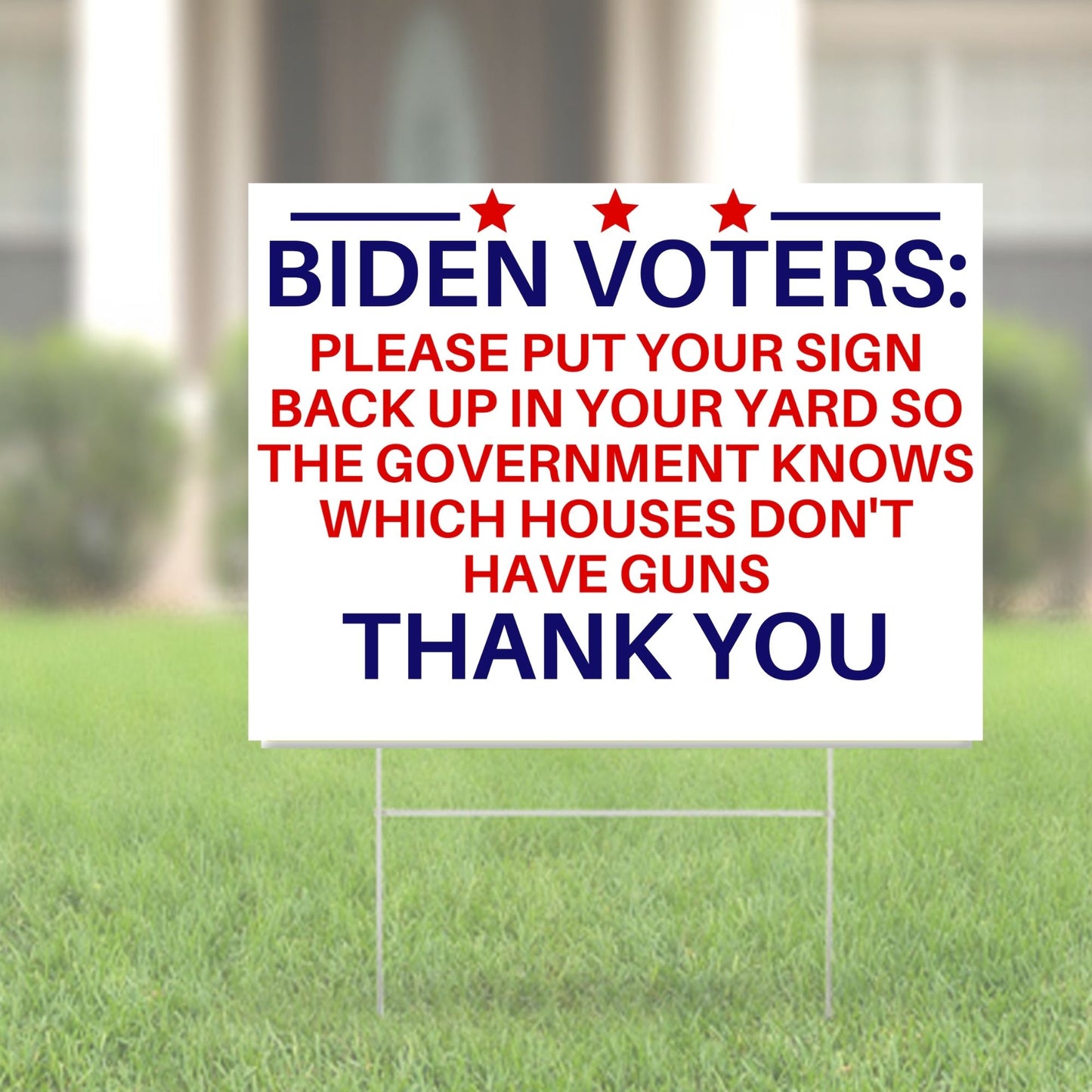 Anti Biden Pro 2nd Amendment 18"x12" Double-Sided Yard Sign