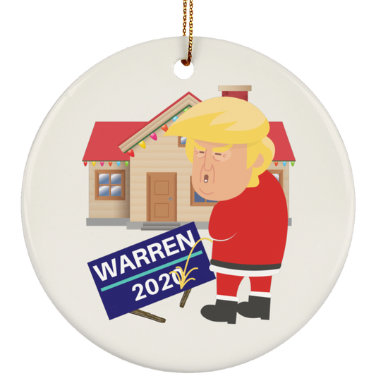 Trump pissin on warren Ornament