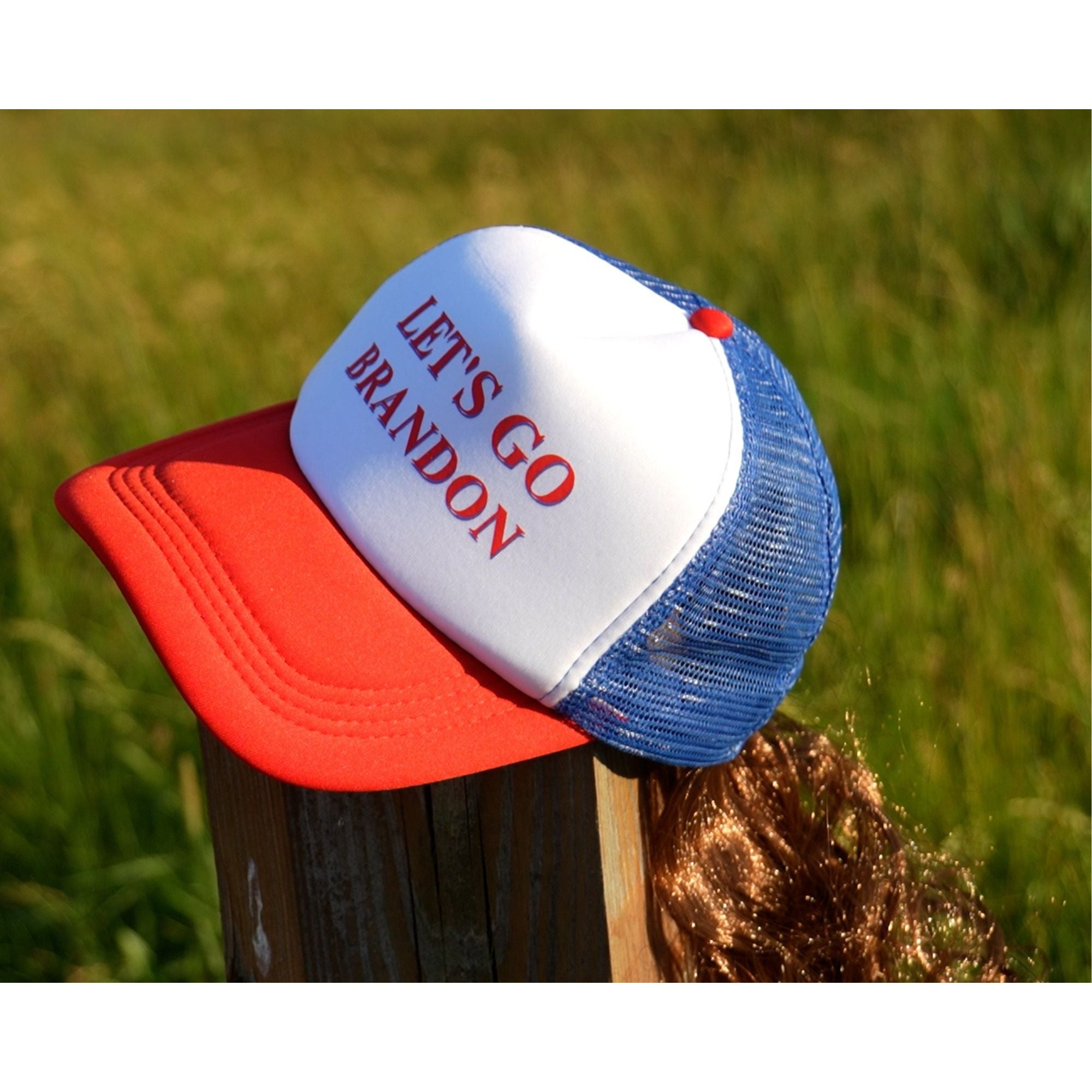 Let s Go Brandon USA Hat with Mullet Wig SQUASH SOCIALISM