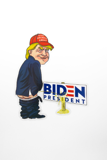 Donald Trump Pissin' on Biden Window Sticker Detail - 2-Pack