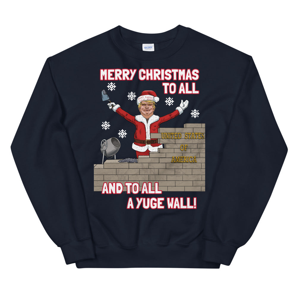 Danald Trump wall Christmas sweater