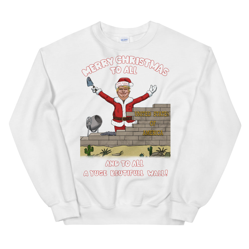 YUGE Wall Trump Christmas Sweater