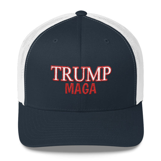 Trump Maga Red Outline Trucker