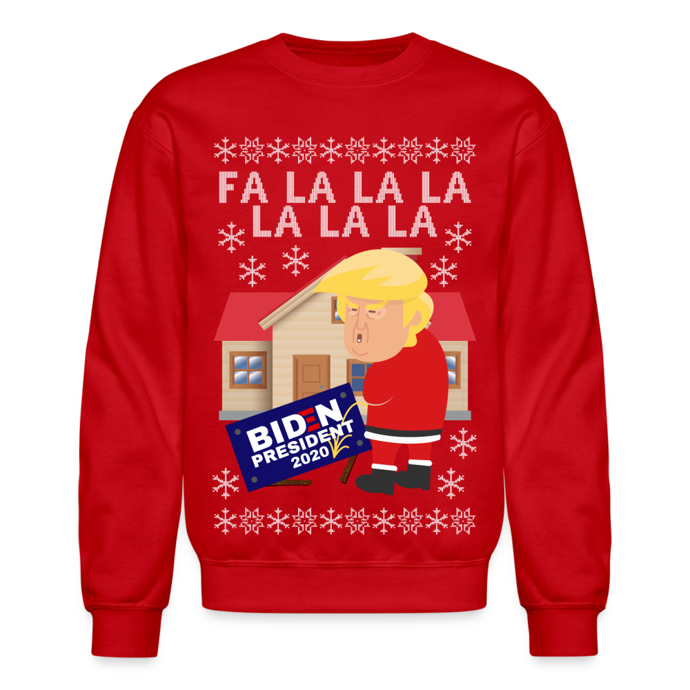 Fa La la Trump Peein on Biden Ugly Xmas Sweater - red