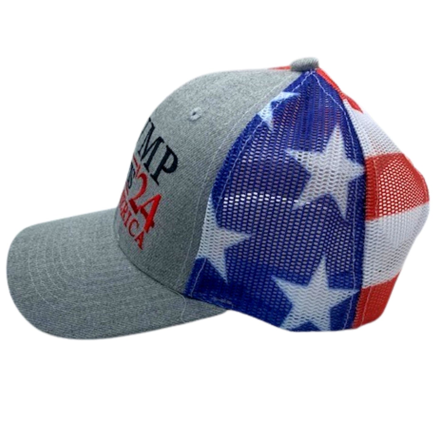 Donald Trump Ron Desantis 2024 Save America Trucker Hat with Flag Pattern Mesh Back | Unisex Patriotic Trump DeSantis '24 Cap with USA Flag